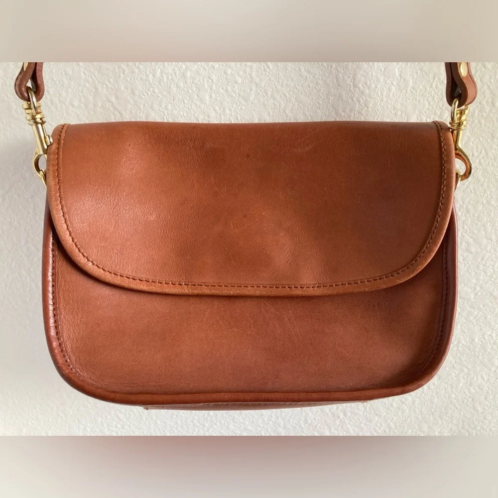 Classic Caramel Leather Crossbody Bag by Hunt Club - Picture 2 of 13